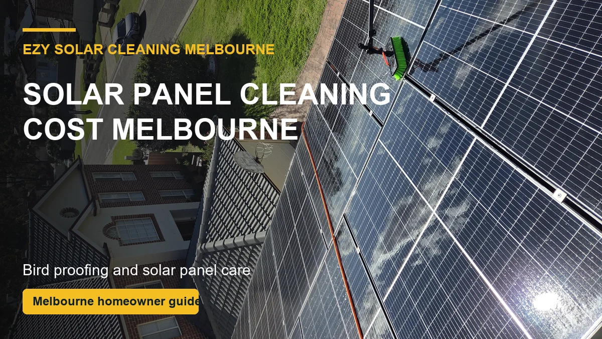 Melbourne rooftop solar panels ready for cleaning after dirt and bird activity
